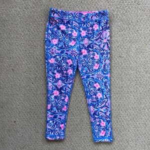 🌺GIRLS Lilly Pulitzer Mini Weekender Pink Blue Leggings Size Small (4-5) 🌺